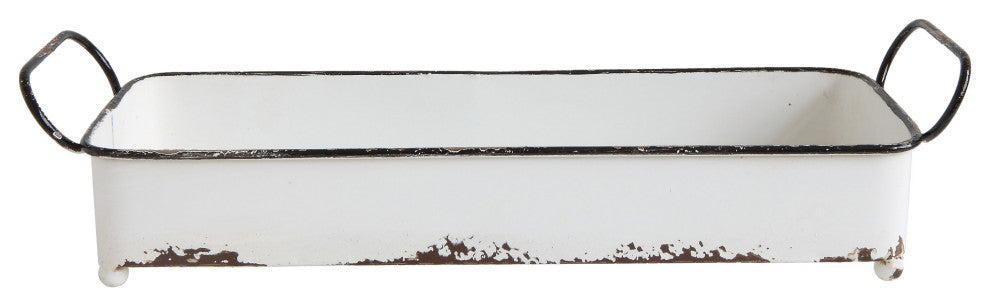 Decorative Rectangle Distressed Metal Tray