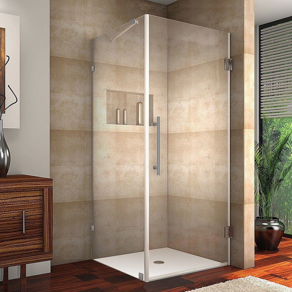 Aston Aquadica 38"x38"x72" Completely Frameless Square Shower Enclosure, Chrome