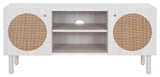 Safavieh Ophelia 2 Door 2 Shelf Media Stand, Bleached White/Natural