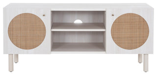 Safavieh Ophelia 2 Door 2 Shelf Media Stand, Bleached White/Natural