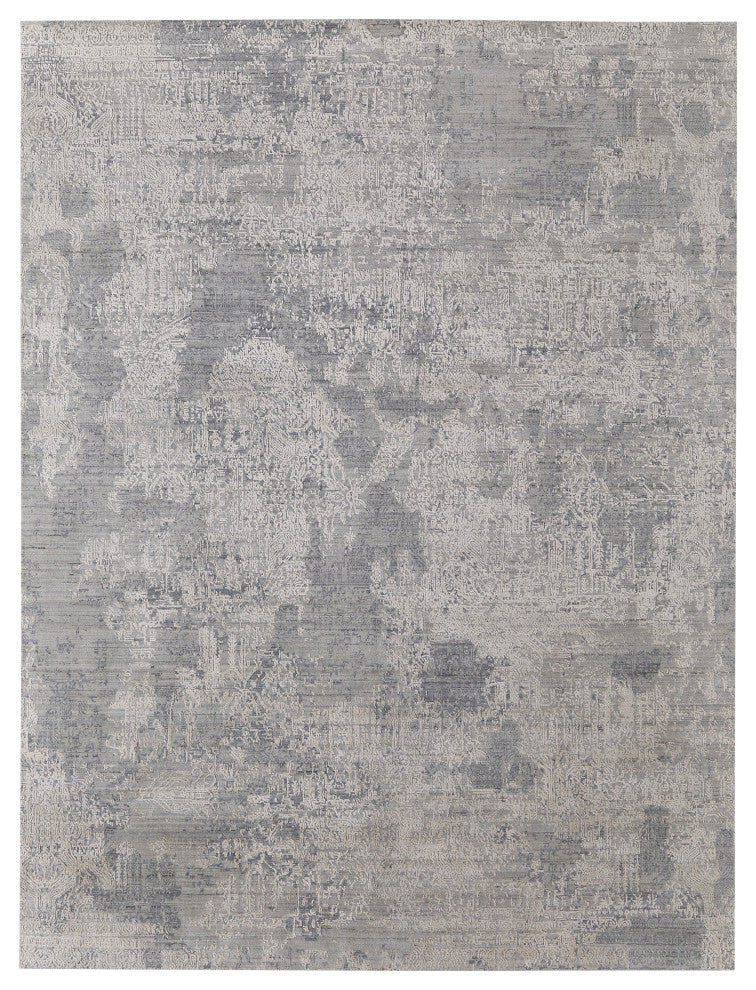 Kinton Modern Abstract, Silver/Gray, 10'x14' Area Rug