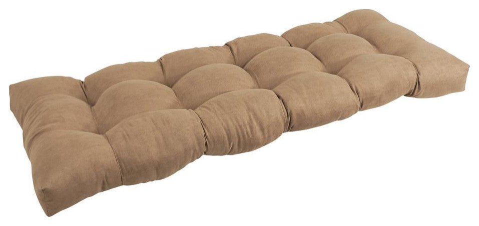 46-inch by 19-inch Tufted Solid Microsuede Bench Cushion