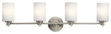 Bath 4-Light, Brushed Nickel, Incandescent