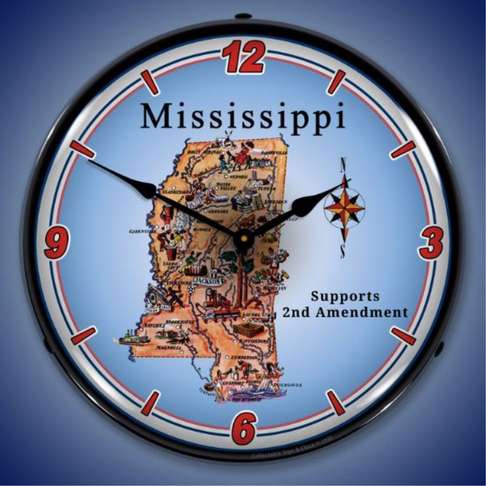 N20031047 Mississippi Supports the 2nd Amendment Clock