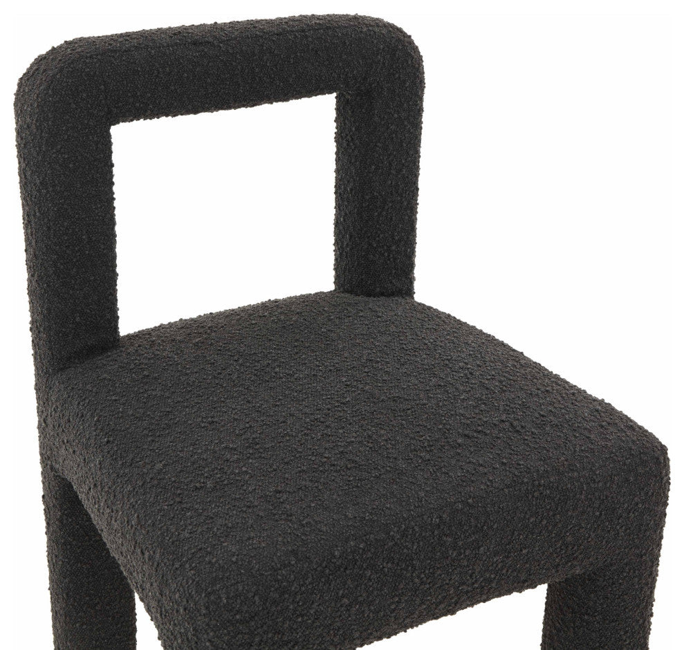 Hazel Boucle Dining Chair, Black
