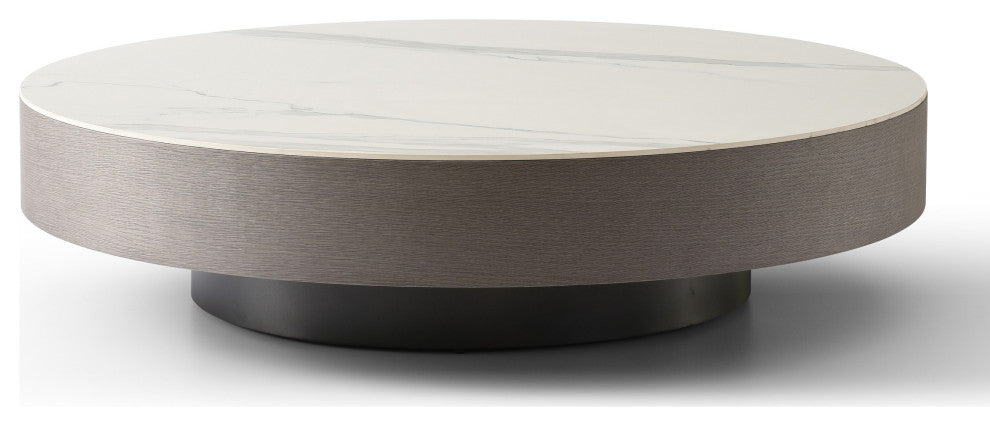 Cory Round Coffee Table, Gray