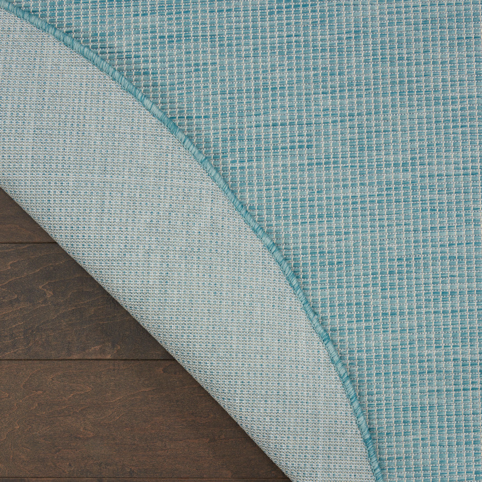 Nourison Positano Contemporary Area Rug, Aqua, 8'xround
