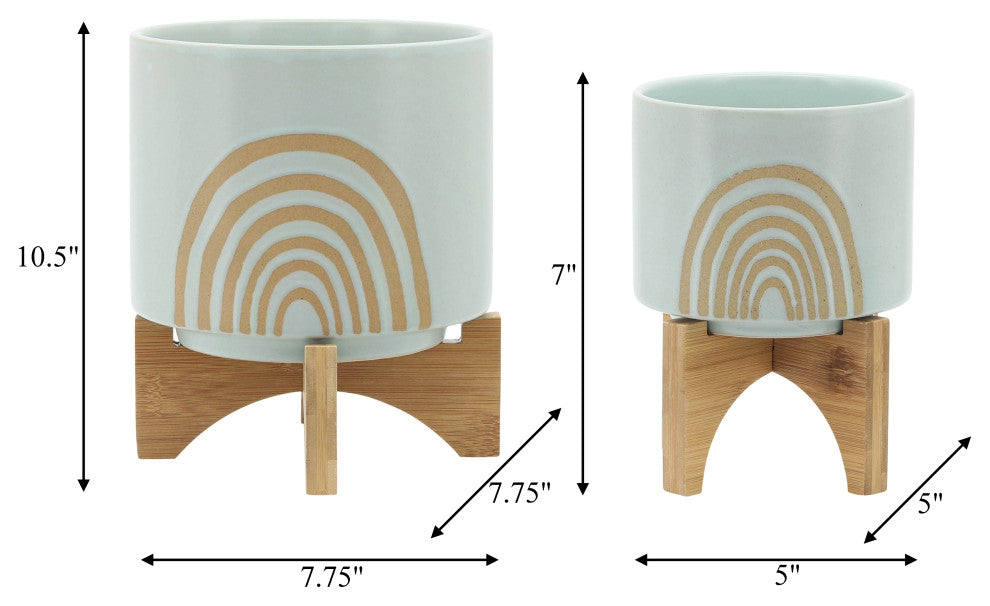 2-Piece Set Arch Planter With Stand, Mint
