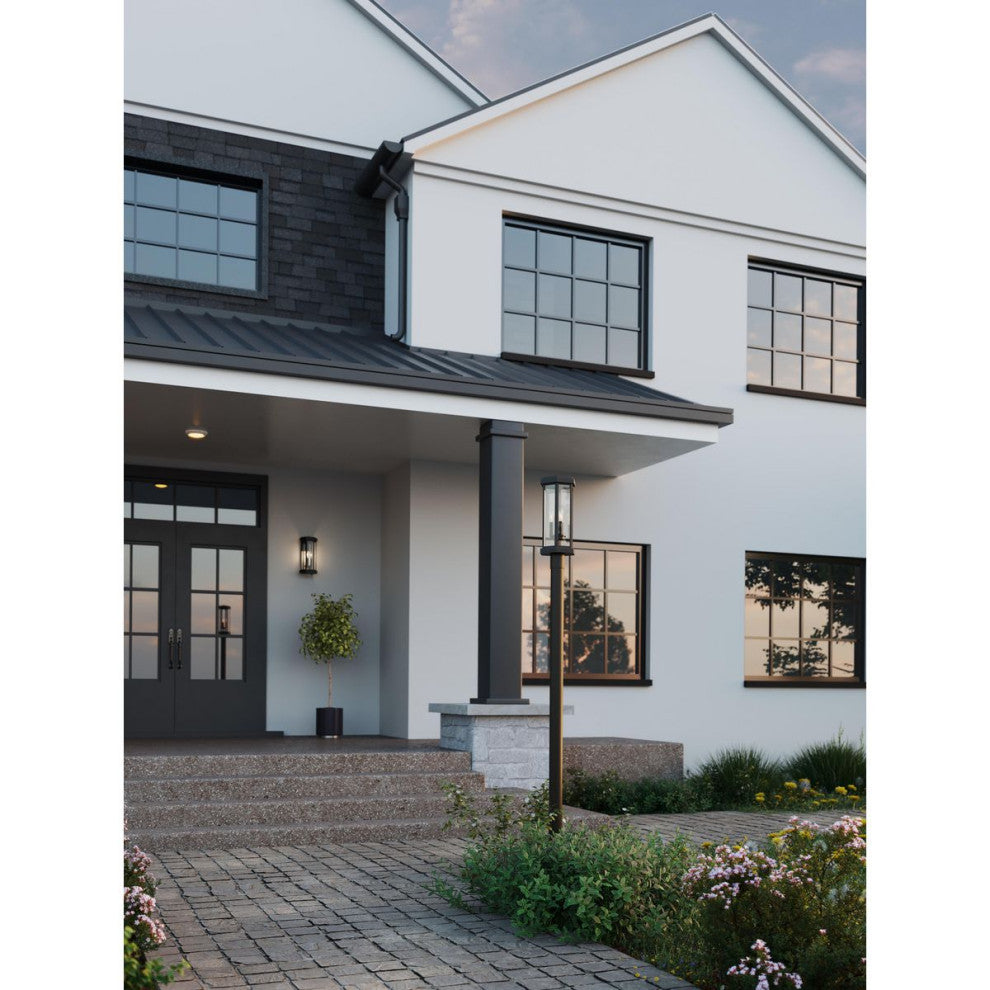Ramsey Collection Textured Black Modern Farmhouse Post Outdoor Light