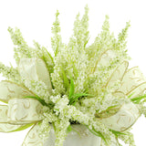 Holiday Heather Arrangement in a Ceramic Vase with Bows