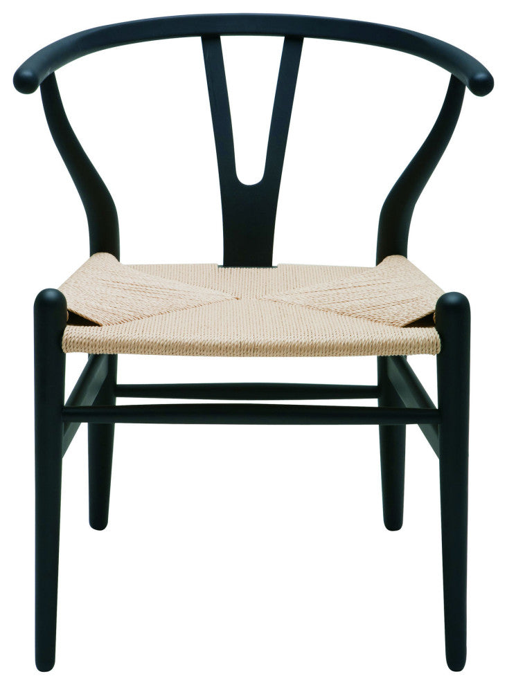 Alban Wishbone Dining Chair, Black