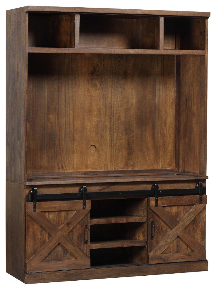 Dawson Rustic Brown Entertainment Center - Brown
