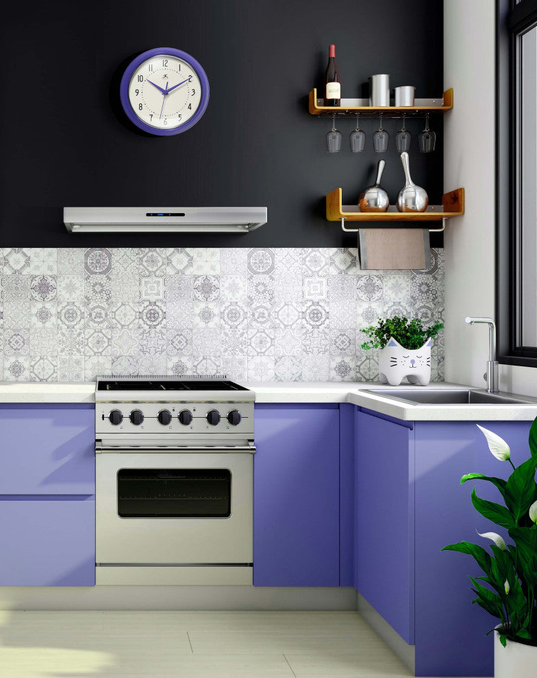 Infinity Instruments Retro Kitchen Vintage 50s Wall Clock, Periwinkle