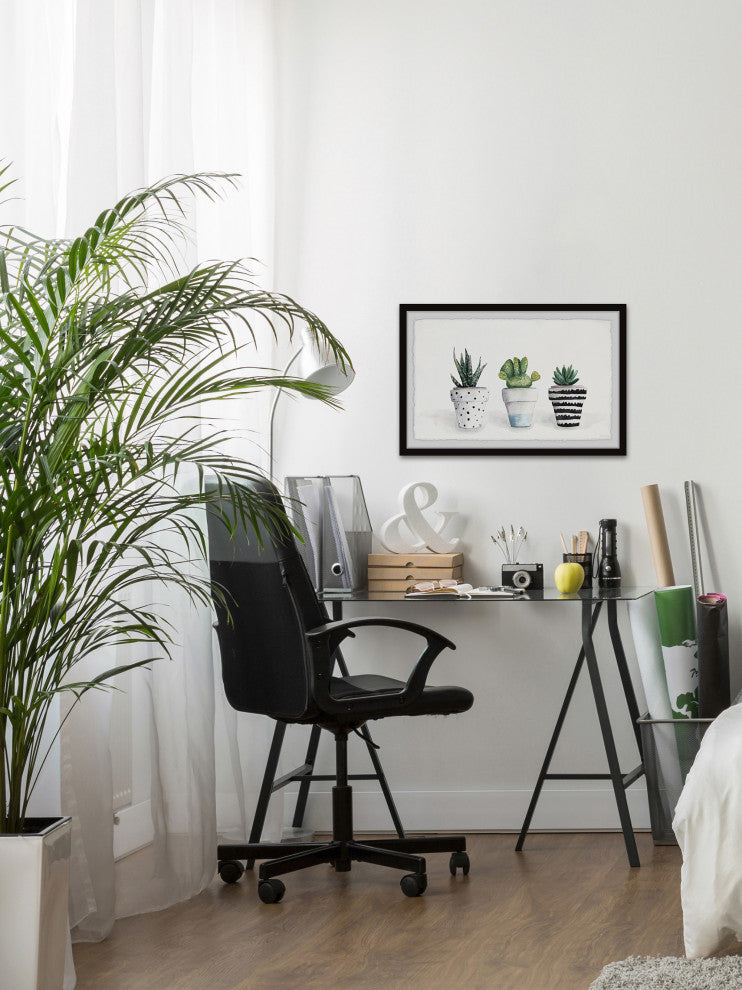 "Succulent Trio II" Framed Painting Print