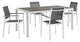 Modern Urban Outdoor Patio 5-Piece Dining Chairs and Table Set, Black, Aluminum