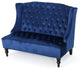 Traditional Tufted Velvet Wingback Loveseat, Navy Blue