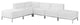 Melrose White Leather Sectional Configuration, 6 Pieces