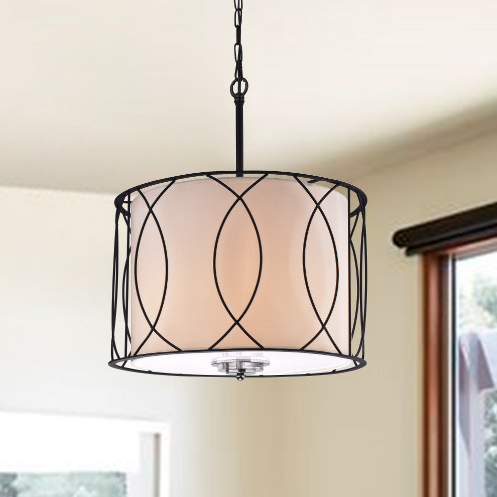 Ancus 3-Light Drum Pendant
