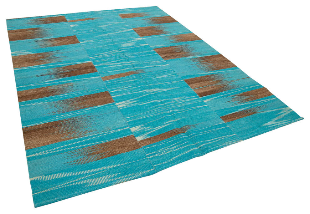 Rug N Carpet - Handmade Oriental 6' 11'' x 8' 11'' Modern Design Wool Kilim Rug