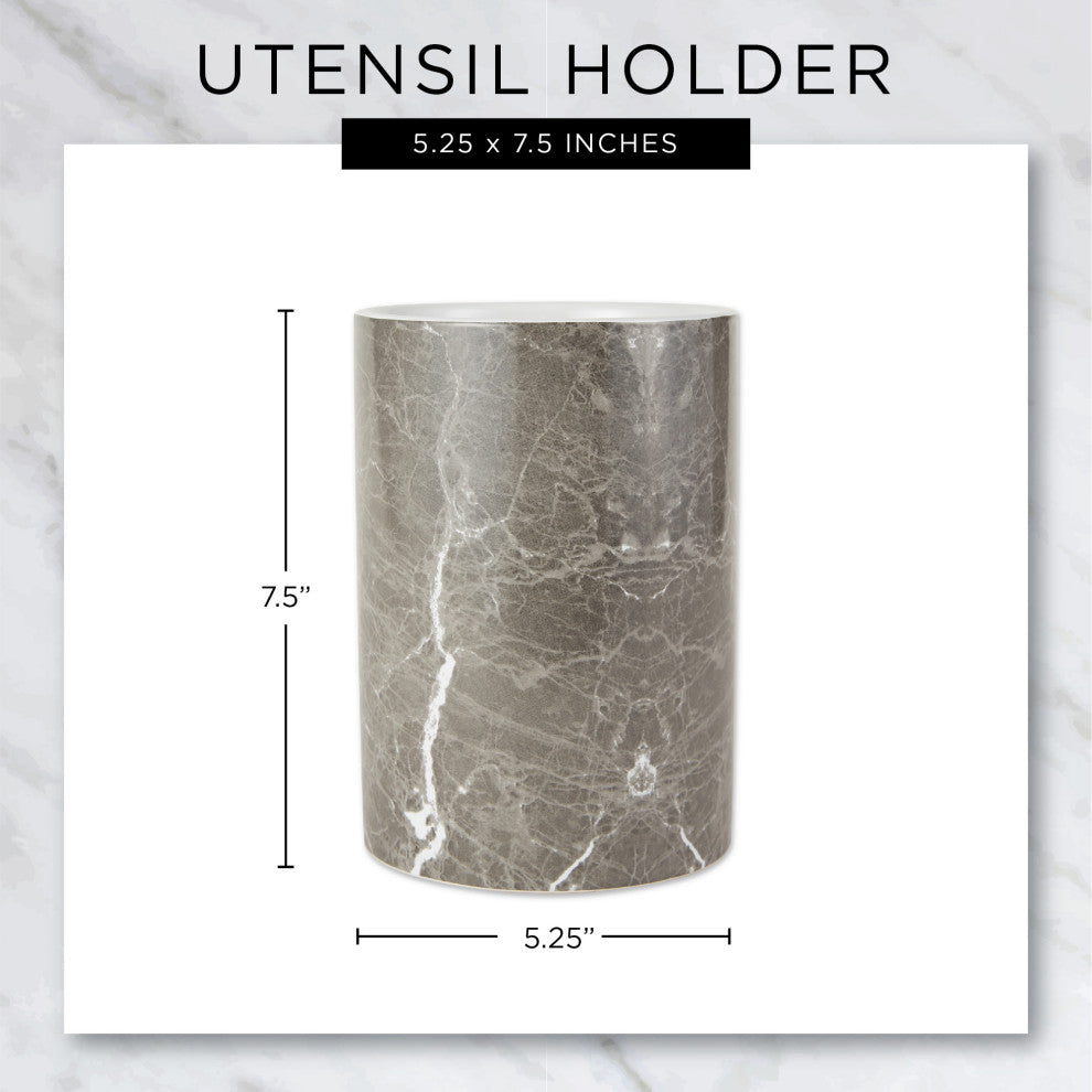 DII White Stir It Up Ceramic Utensil Holder