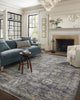 Jean Stoffer x Loloi Katherine Ink / Jade 7'-10" x 7'-10" Round Area Rug