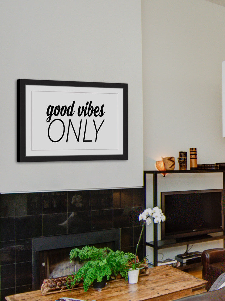 "Good Vibes Only" Framed Painting Print