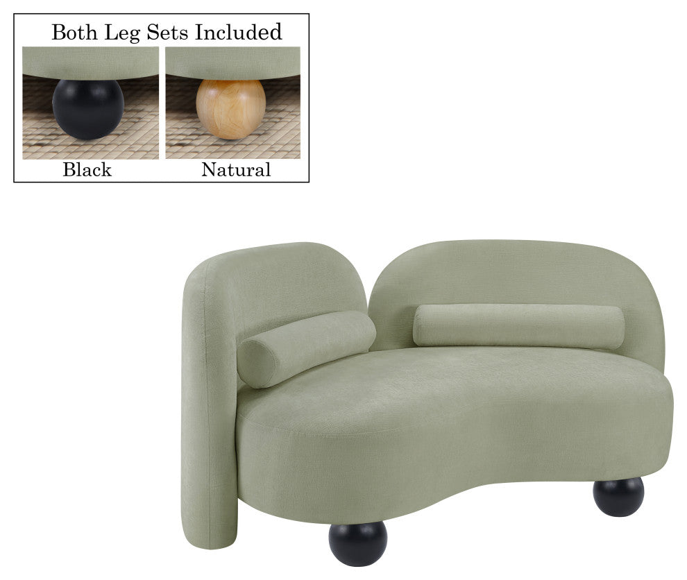 Daphne Upholstered Chair/Loveseat/Sofa, Mint, Chenille Fabric, Loveseat