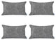 Set of 4 Ivory Jacquard Lumbar Pillow Covers