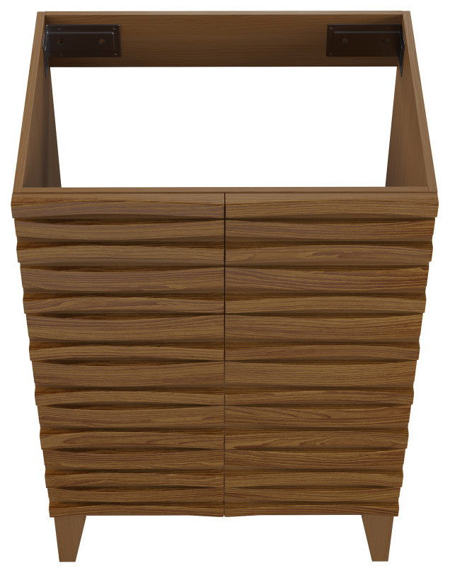 Cascade 24'' Bathroom Vanity, Brown Oak Cabinet