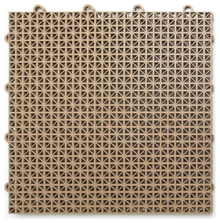 DT40BEIG DuraGrid Outdoor Modular Interlocking Multi-Use Plastic Deck Tile, Beige, 24 Pack