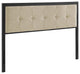 Teagan Tufted Twin Headboard - Black Beige