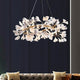 Ceramic Ginkgo Leaf Tree Branch Chandelier Lighting, D40"