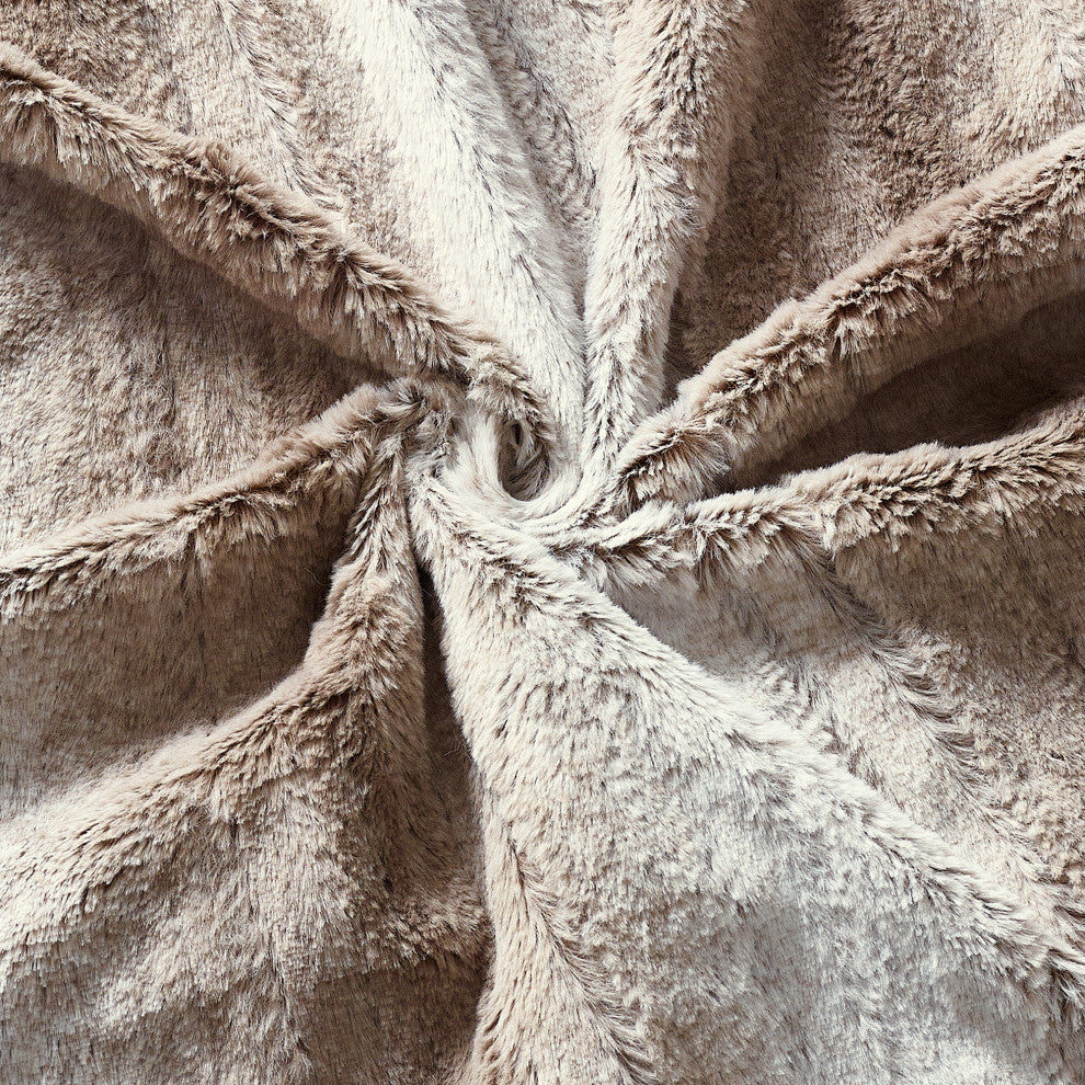 3 Piece Faux Fur Set Duvet, Sarai, 102" X 90
