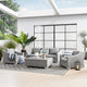 Lounge Sectional Sofa Chair Set, Rattan, Wicker, Gray, Modern, Outdoor