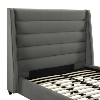 TOV Furniture Koah Grey Velvet Bed in King