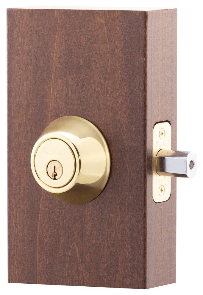 Single Cylinder Deadbolt, Polished Brass