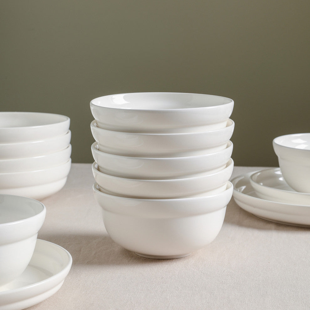 Stone Lain Virtuo Porcelain Bowl Set of 4, White
