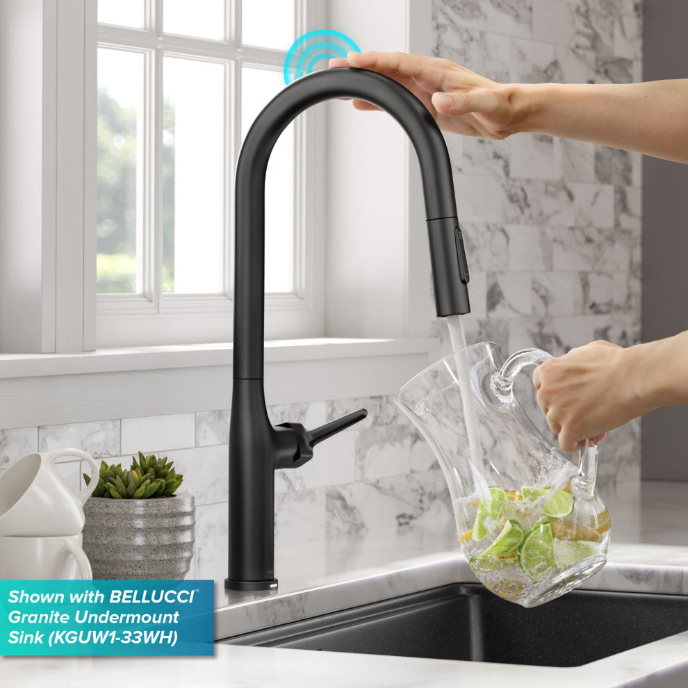 Oletto Pull-Down 1-Hole Kitchen Faucet, Matte Black, Model Ktf-3101mb