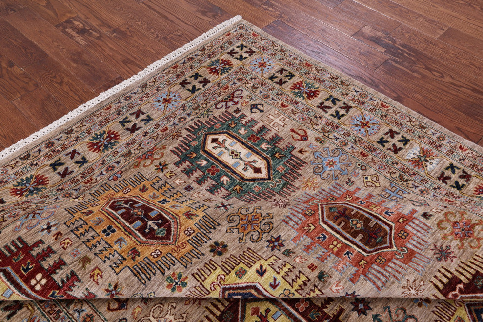 6' 11" X 9' 10" Fine Turkmen Ersari Handmade Wool Rug Q10189