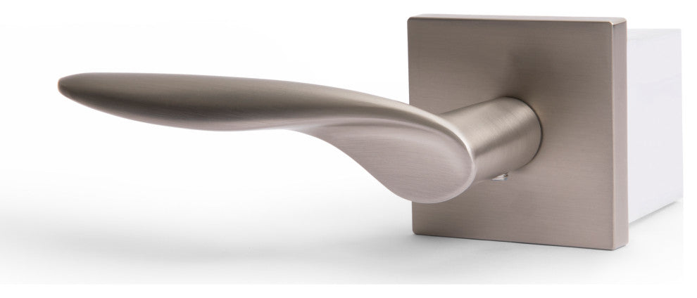 Modern Heavy Duty Designer Interior Door Lever - Lafayette Collection, Satin Nickel, Double Dummy