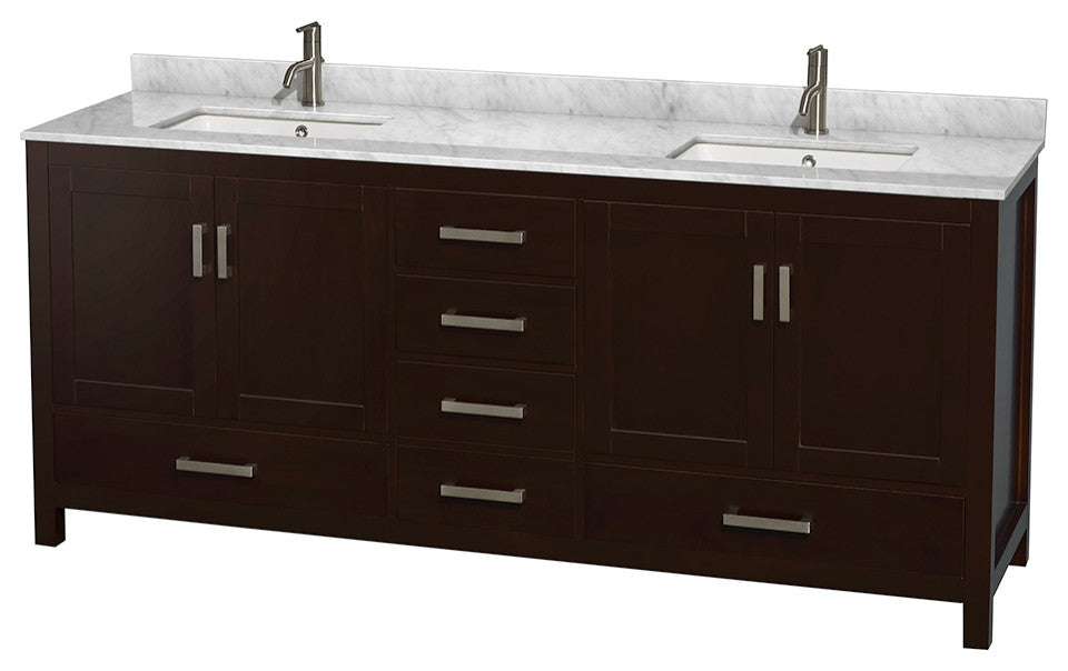 Wyndham WCS141480DESCMUNSM24 Wood Dual Bathroom Vanity in Espresso