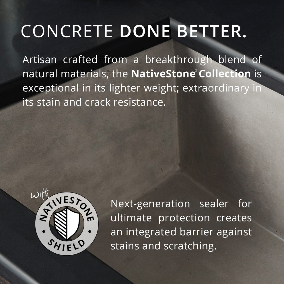 Native Trails NSB1607 NativeStone 16" Undermount Single Basin - Earth
