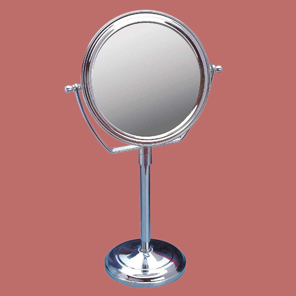 Table Makeup Mirror Chrome Brass Swivel Magnifying Two Sided |