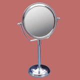 Table Makeup Mirror Chrome Brass Swivel Magnifying Two Sided |