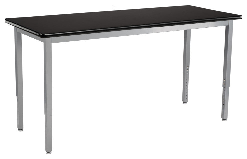 NPS Steel Height Adjustable Science Lab Table, 30 X 60, HPL Top, Grey