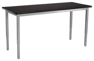 NPS Steel Height Adjustable Science Lab Table, 30 X 60, HPL Top, Grey