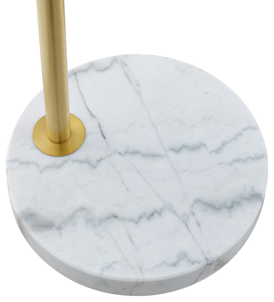 Inspired Home Katana Floor Lamp, Marble Stone Base, Black