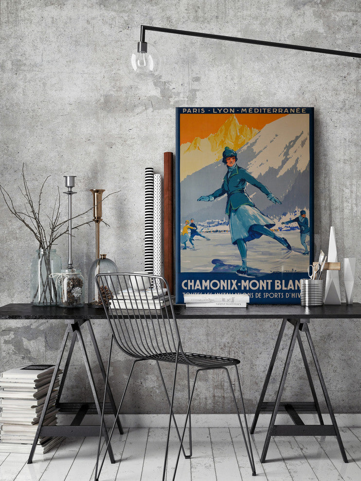 "Chamonix Mont Blanc" Painting Print on Wrapped Canvas, 24"x36"