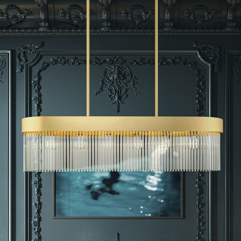 Livex Lighting Norwich 6 Light Soft Gold Linear Chandelier
