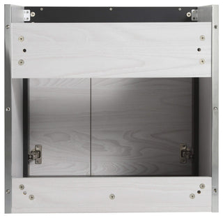 Oakville Wall Mount Bathroom Vanity, Mild Grey Oak, 24", Chrome Hardware